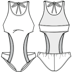 Patron ropa, Fashion sewing pattern, molde confeccion, patronesymoldes.com Swim suit 7540 LADIES Swimsuit